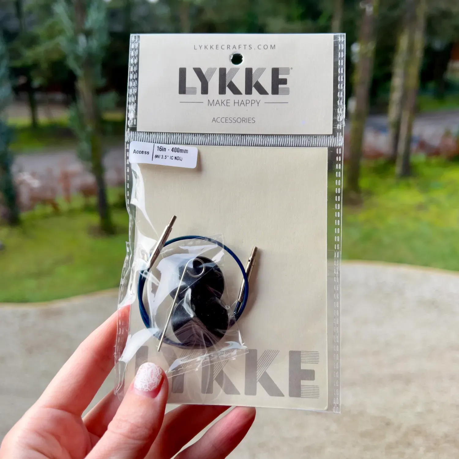 Lykke Cable / Cord for Knitting Needle Tips &amp; Crochet Hooks, Color: Dark Blue, Size: 40cm for 9cm tips