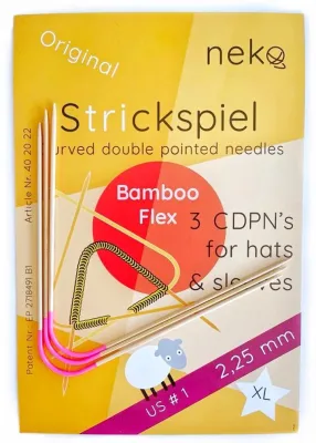 Neko Bamboo Flex XL curved double pointed sock needles 11cm