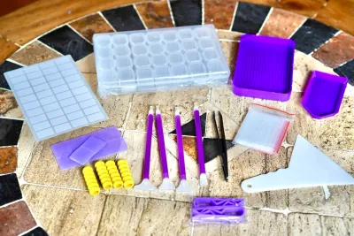 XXL Purple Diamond Painting Accessory Kit (56 pieces)