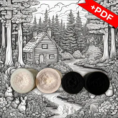 Woolpedia Colors River Valley CAL "Monochrom" yarn series + PDF crochet pattern - 7300m (modal)