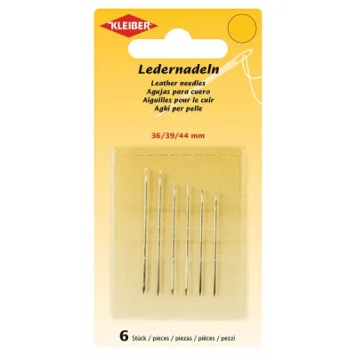 6 leather sewing needles by Kleiber
