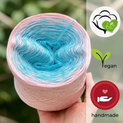 Woolpedia Colors Himmel trifft Pfirsich organic gradient yarncake (pure cotton)
