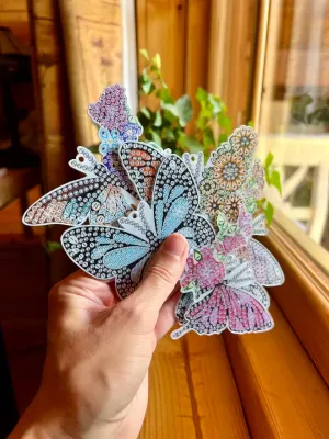 6x Butterfly Diamond Painting Glitter Charms