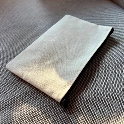 Canvas Pouch with Zipper – Perfect for Embroidery &amp; Painting (20.5 x 12.5 cm)