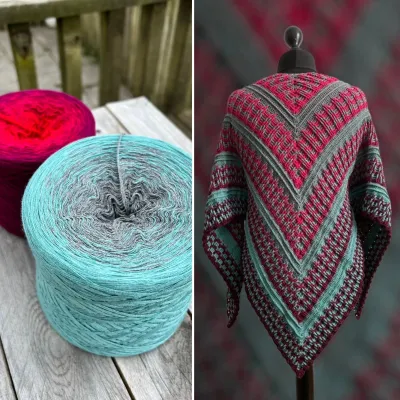 Woolpedia Colors Sokkelo shawl yarn kit 2000m colorgradient yarncake kit (modal)