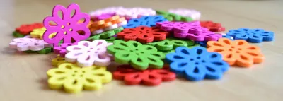 Wooden button - flower #20