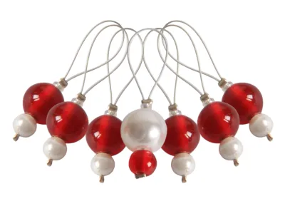 KnitPro 7 pearls - stitch markers Amaranth
