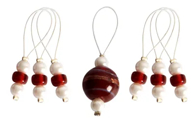 KnitPro 7 pearls - stitch markers Amaryllis