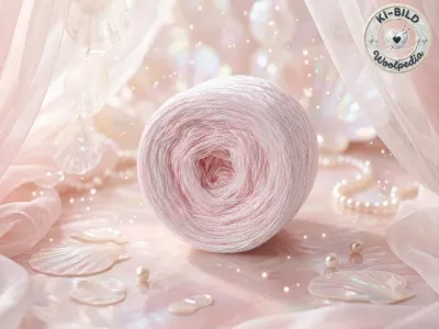 Woolpedia Colors Perlmuttrosa glitter designer yarncake (modal)
