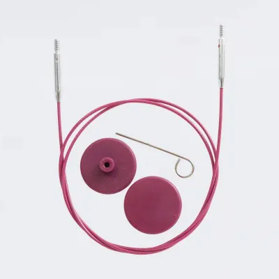 Stainless steel KnitPro purple fixed cable (better quality)