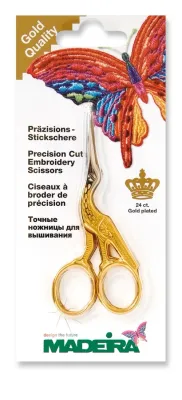 Madeira golden Stork scissors for embroidery sewing needlework