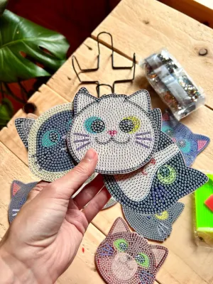 10 DIY Cat Diamond Painting Coasters: A Purrfectly Relaxing Craft