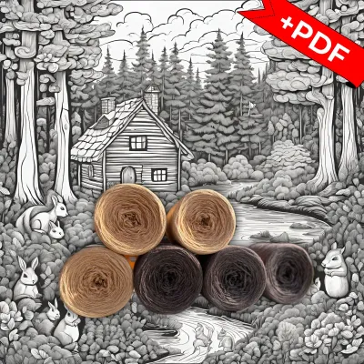 Woolpedia Colors River Valley CAL "Coffee Time" yarn series + PDF crochet pattern - 7300m (modal)