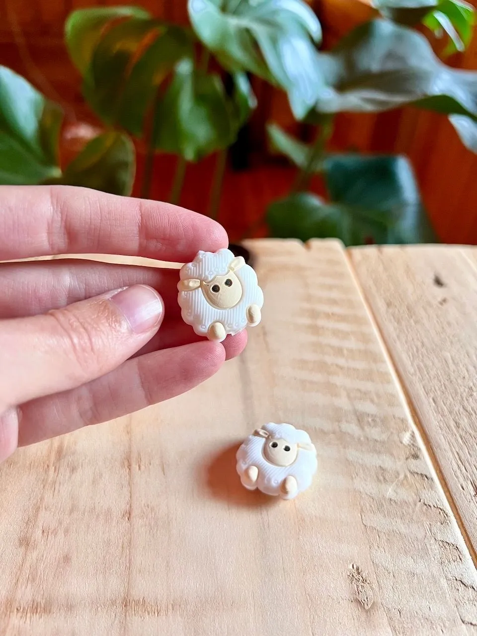 2x sheep knitting needle tip protectors