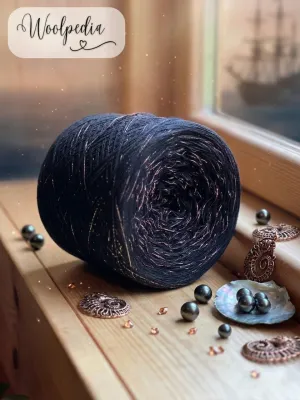 Woolpedia Black Pearl glitter yarncake (Modal)