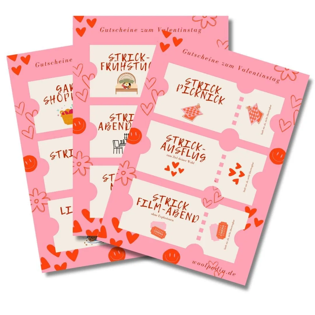 Printable Valentine's Day Knitting and Crocheting Vouchers - printable PDF