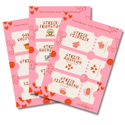 Printable Valentine's Day Knitting and Crocheting Vouchers - printable PDF