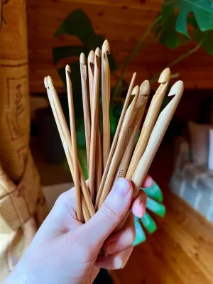 Bamboo Crochet Hook Set (12 pieces) 3-10mm (US D/3 - N/15)