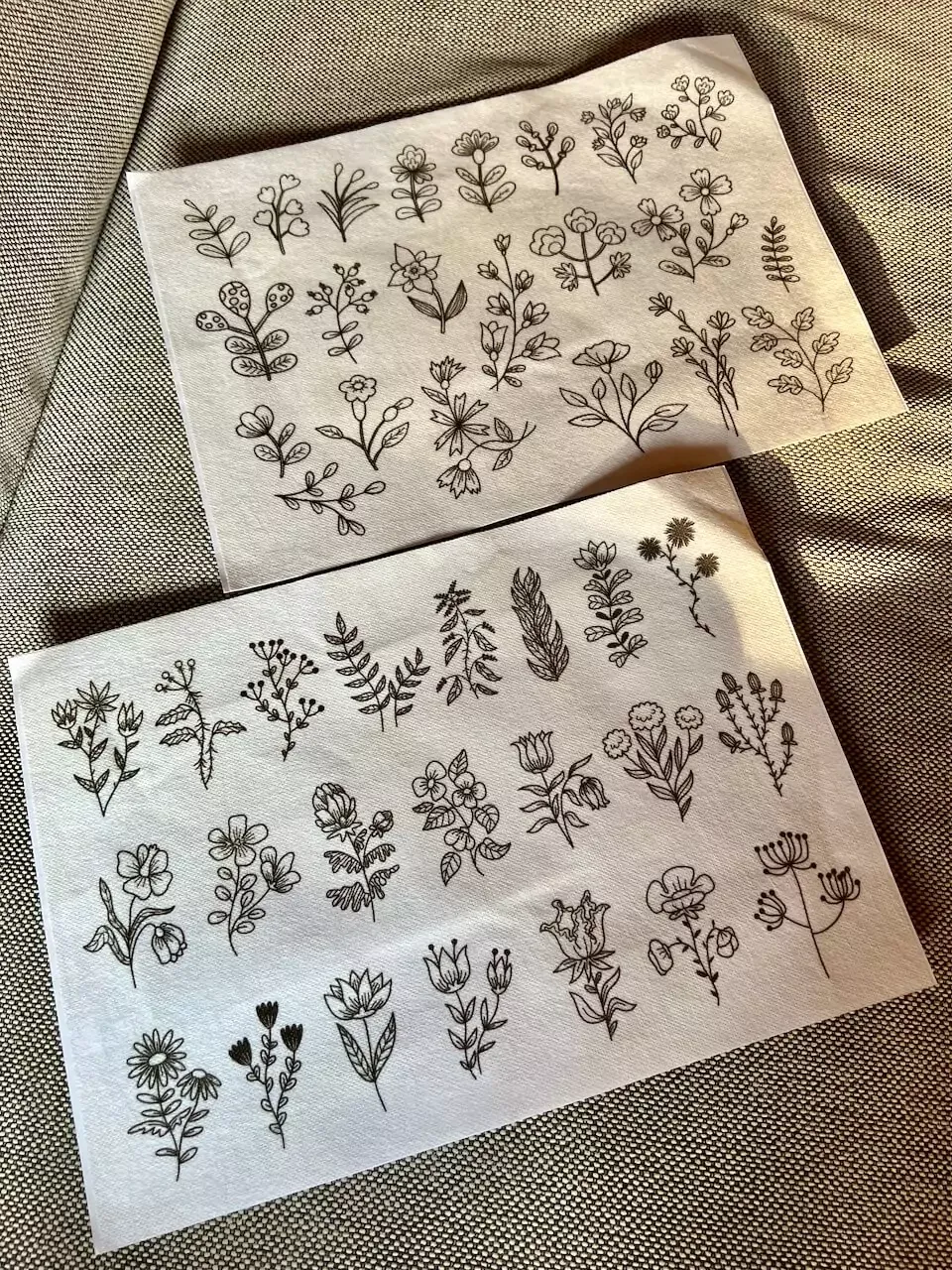 2x A4 Floral Embroidery Patterns for Adhering – Water-Soluble Designs