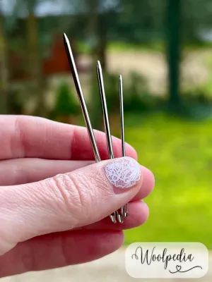 3x Darning / Wool Needles with Sharp Tip