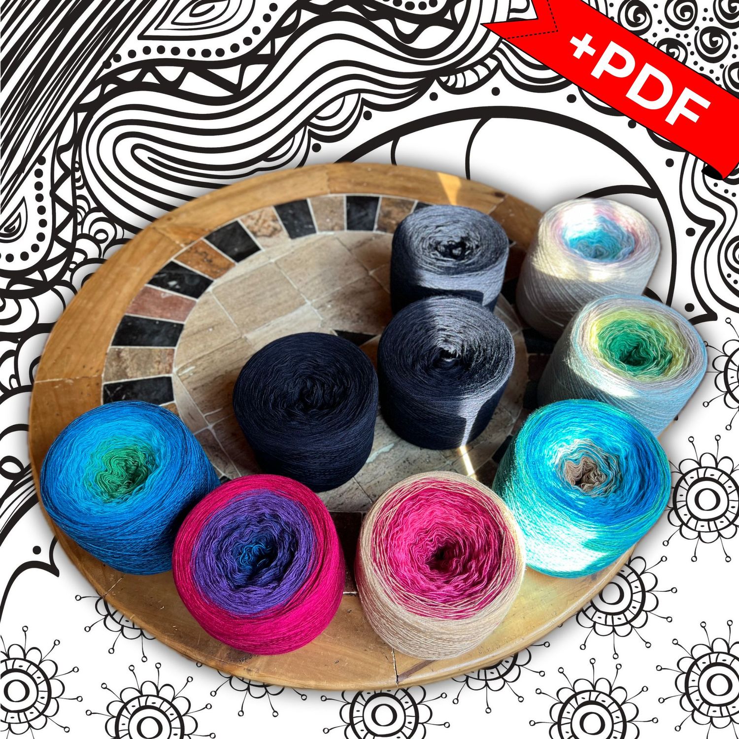 Woolpedia Colors Sound of the Ocean - Korallenriff - full yarn set - (modal) - 26100m