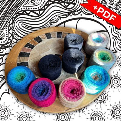 Woolpedia Colors Sound of the Ocean - Korallenriff - full yarn set - (modal) - 26100m