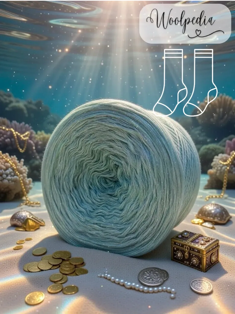 Woolpedia Socks Sunken Treasure - modal designer glitter sock yarn