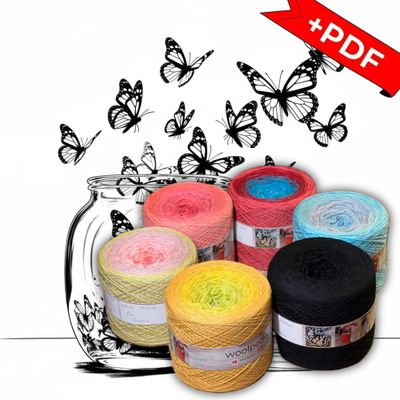 Woolpedia Colors Dreams &amp; Spirits CAL "Spektrum" yarn series + PDF crochet pattern - 11700m (modal)