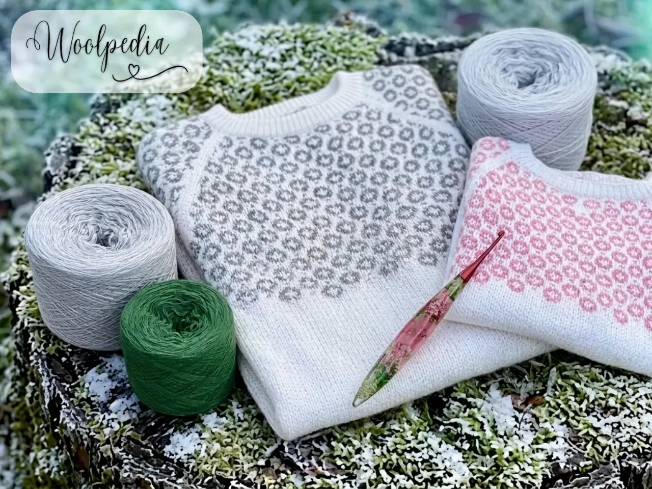 Chalet Sweater Yarn Set "Frosted Moss" (Modal) + PDF &amp; Video Crochet Pattern