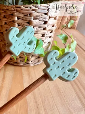 2x Cactus knitting needle tip protectors / stitch stoppers