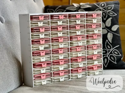 🦋 48-Slot Diamond Painting Tray Tower – Butterfly Edition (Pink/White)