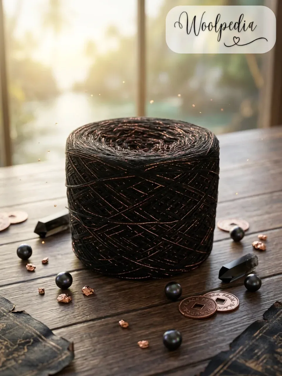 Woolpedia Socks Black Pearl - modal designer glitter sock yarn