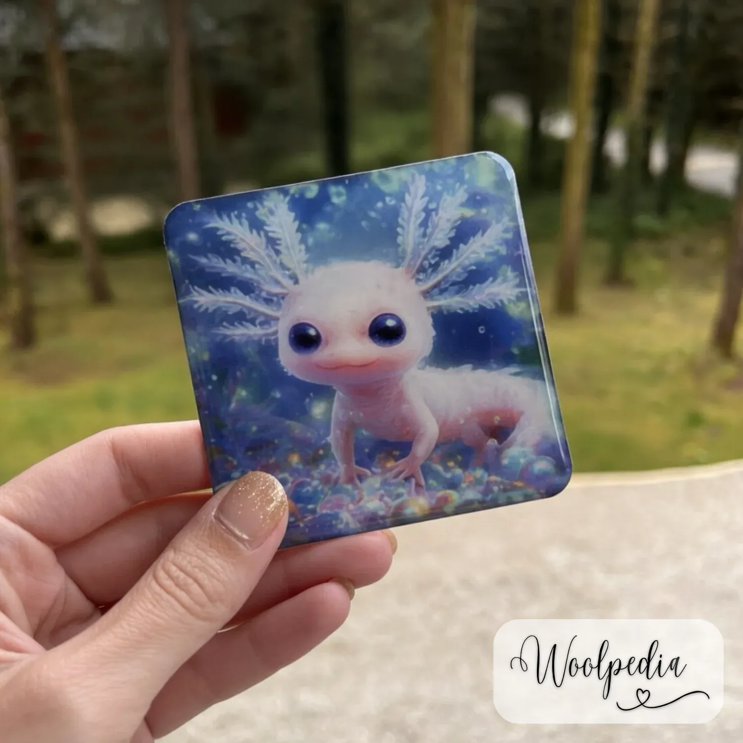 Eli the Funkelax Axolotl Epoxy sticker
