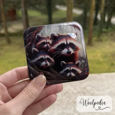 Raccoon Gang in the Forest Epoxy sticker