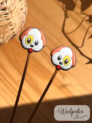 2x Beagle knitting needle tip protectors from 3.5mm