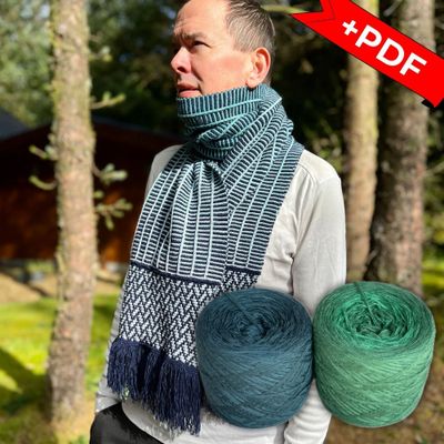 Woolpedia Colors Mosaic scarf kit "Fairway" colorgrading yarn (modal)