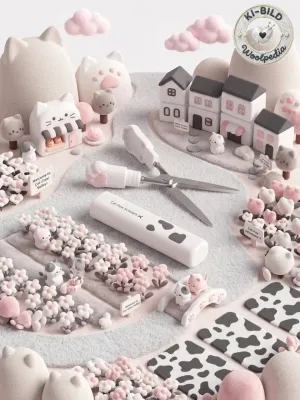 Foldable Cat Paw Scissors with Case