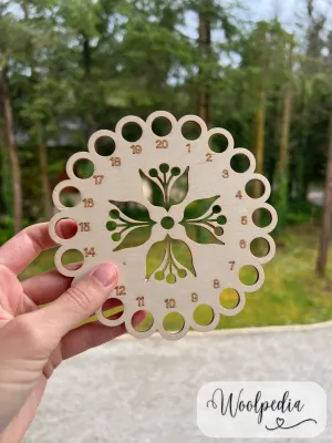 Wooden Thread Organizer Board for 20 Colours - floral design