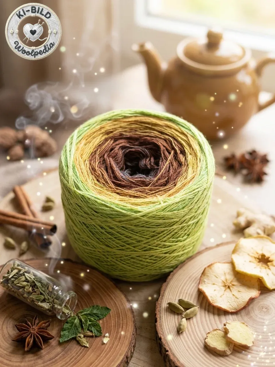 Woolpedia Colors Kräuter-Chai gradient yarncake (modal)