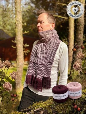 Woolpedia Colors Mosaic scarf kit "Vintage Rose" colorgrading yarn (modal)