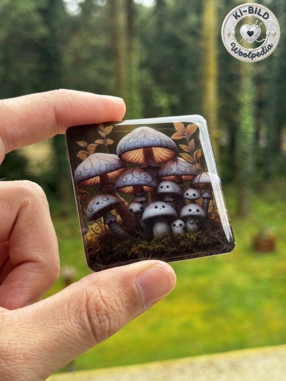 Mushroom family Epoxy sticker