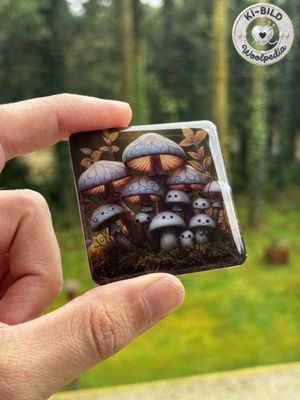 Mushroom family Epoxy sticker
