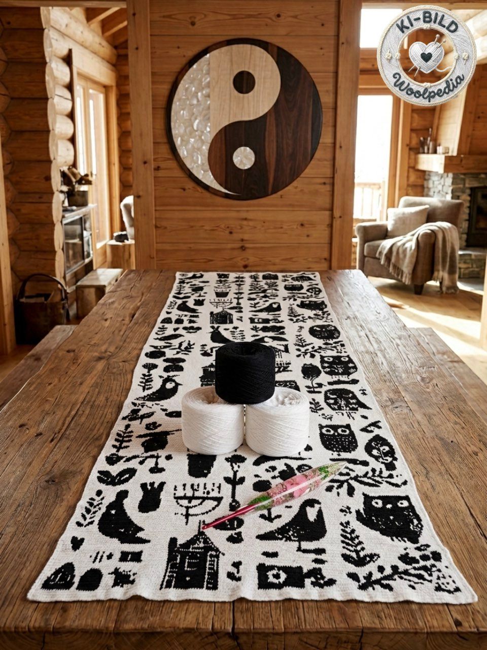 Woolpedia Colors Folk Stola CAL "Yin &amp; Yang" yarn series + PDF crochet pattern - 5500m (modal)