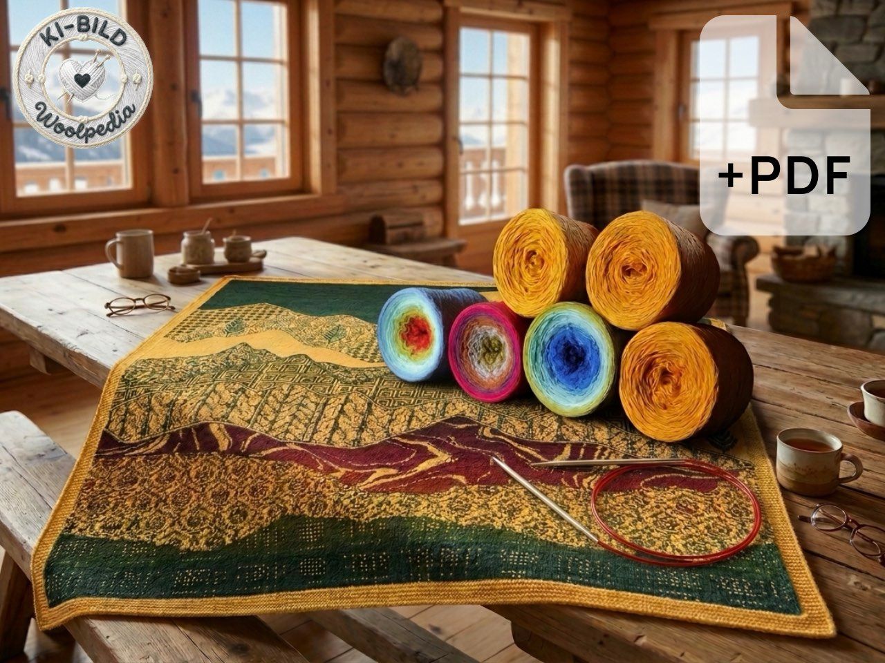 Woolpedia Colors Elegant Mountains KAL yarn series + PDF knitting pattern - 11000m (modal)