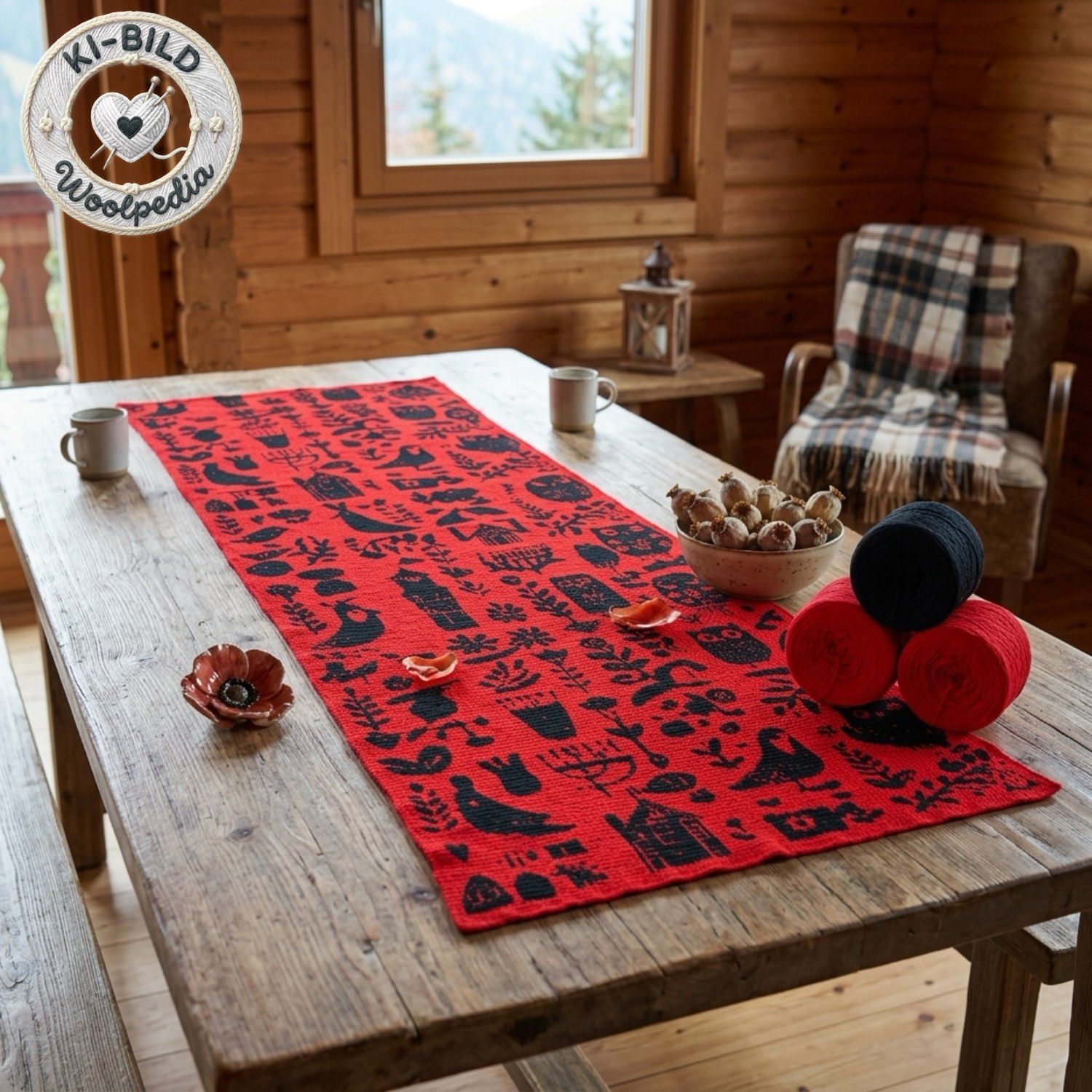 Woolpedia Colors Folk Stola CAL "Poppy" yarn series + PDF crochet pattern - 5500m (modal)