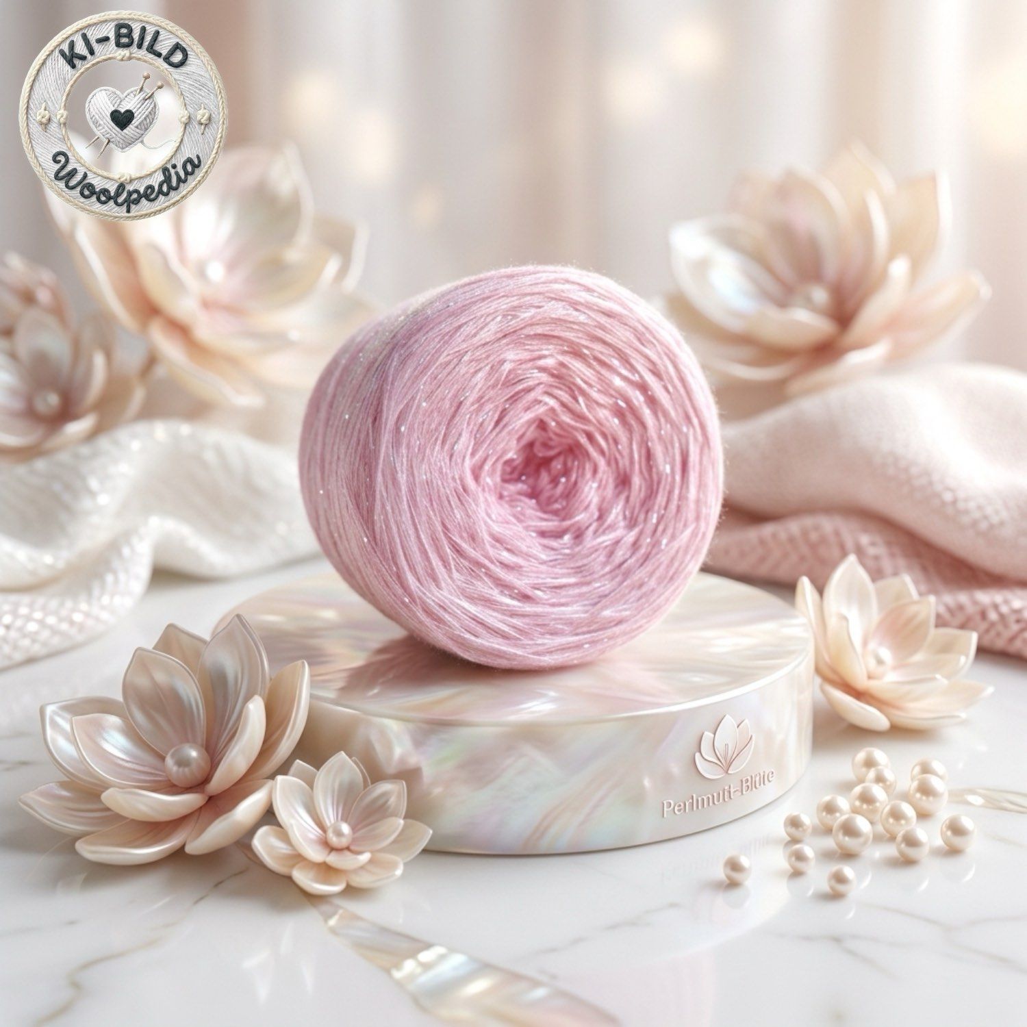 Woolpedia Perlmutt-Blüte glitter designer yarncake (modal)