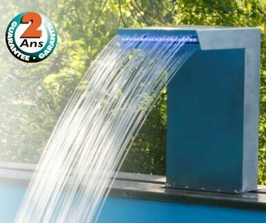 Cascade Inox LED Ubbink Design Pour Piscine
