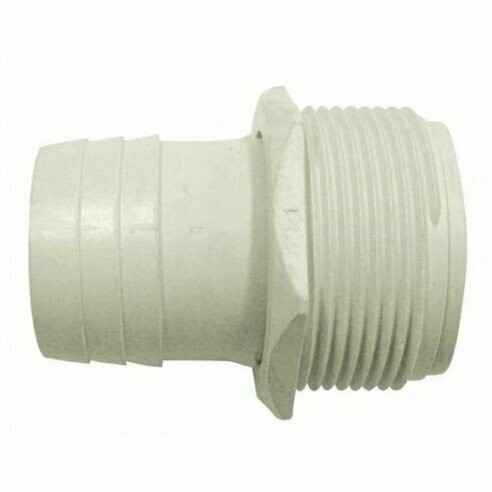 Raccord Cannelé Blanc 38 mm de Diamètre à Visser pour Piscine