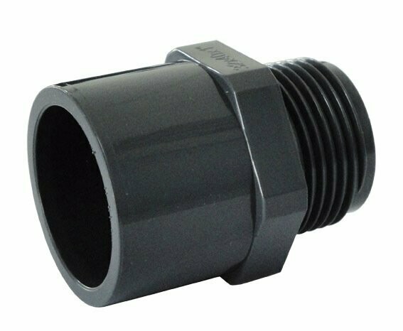 Raccord PVC Embout Fileté 3 diamètres 50/40 mm x1"1/2 - PN 16