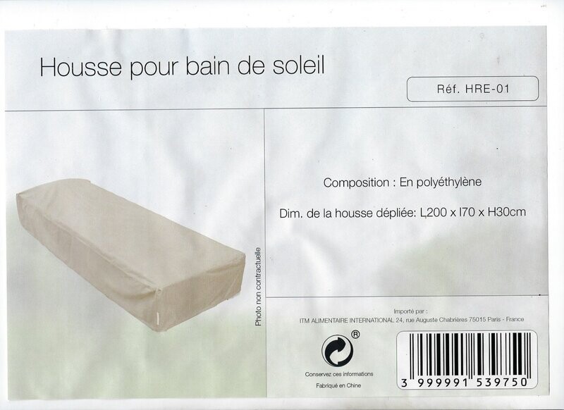 Housse bain de soleil